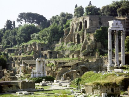 The Roman Forum, view towards the temple of Vesta