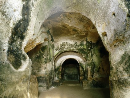 The rock-hewn tunnel leading to the cave of the Cumaean Sibyl, near Pozzuoli