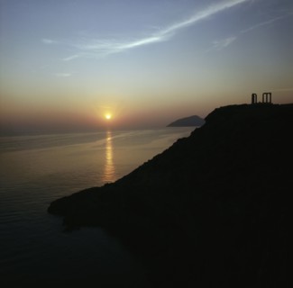 Temple at Cape Sounion dedicated to the sea god Poseidon