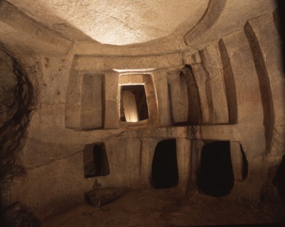 View of the Hal Saflieni "Hypogeum", a hewn rock structure used as a cemetery
