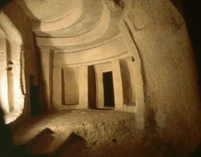 View of the Hal Saflieni "Hypogeum", a hewn rock structure used as a cemetery