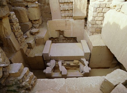 Sarcophagus in the burial chamber of the mastaba of Ptah-shepses at Abusir