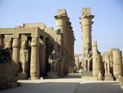 Statues of Amenophis III later reused by Ramesses II