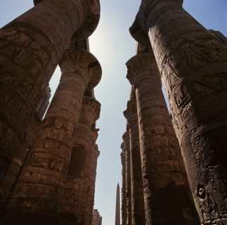 The columns of the Hypostyle Hall at the great temple of Amun, Karnak