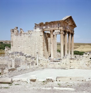 The ruins of Dougga, a small Roman town in North Africa which flourished in the 2nd-3rd centuries AD