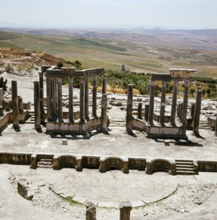 The ruins of Dougga, a small Roman town in North Africa which flourished in the 2nd-3rd centuries AD