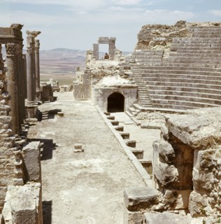The ruins of Dougga, a small Roman town in North Africa which flourished in the 2nd-3rd centuries AD