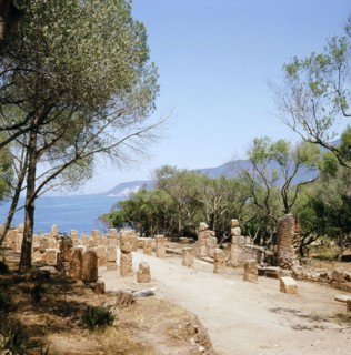 The ruins of Tipasa, a small Roman town in North Africa which flourished during the 3rd century AD