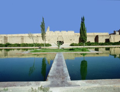 The gardens of Marrakesh by the long walls of the city