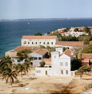 View of the town on Goree Island, off Cape Verde, an important selling-station for the Atlantic slave trade