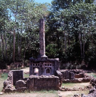 The ruins of Gedi, an important East African city and centre of the slave trade between c