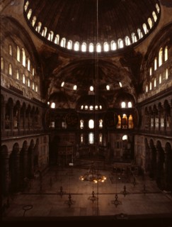 The interior of Hagia Sophia, Istanbul
