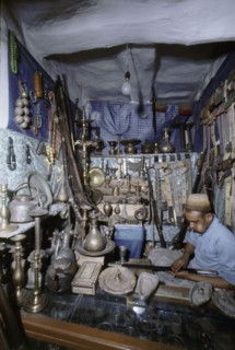 View of traders in an ancient market near San'a