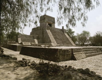 Small, Aztec period temple pyramid known as Santa Cecilia Acatitlan