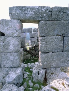 View of the fortification wall of the fort at Phyle, north-west of Athens