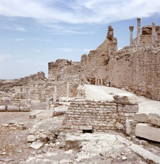The ruins of Dougga, a small Roman town in North Africa which flourished in the 2nd-3rd centuries AD