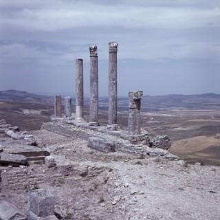 The ruins of Dougga, a small Roman town in North Africa which flourished in the 2nd-3rd centuries AD