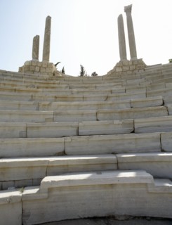 The auditorium of Kom Al-Dikka, the Roman theatre at Alexandria, probably built in the 3rd century AD, with later modifications