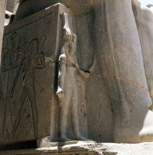 Base of a statue of Ramesses II in front of the temple at Luxor