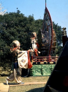 Musical performance at the Shinto temple, Ise