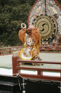 Performance of Bugaku, the dance associated with Gagaku, the ancient court music of Japan