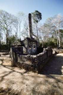 The ruins of Gedi, an important East African city and centre of the slave trade between c