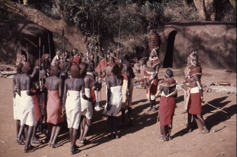 Young Masai in ceremonial dress