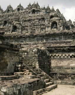 View of the terraces, Borobudur