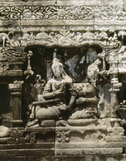 The reliefs on the terraces of Borobudur depict scenes from the life of the Buddha
