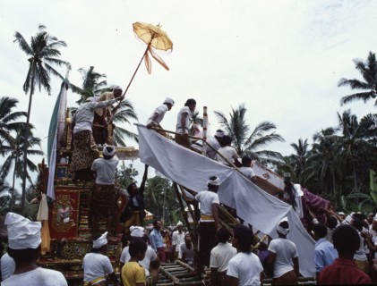 Cremations are elaborate ceremonies held days or months after death when the necessary expense can be met and an auspicious date chosen