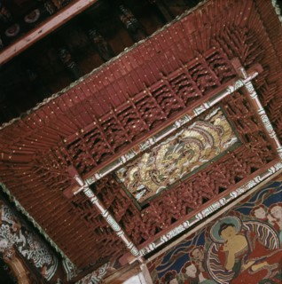 Interior of a Taoist temple in the Diamond Mountains