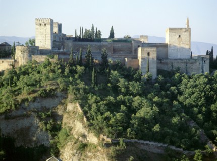 The south facade of the Alhambra Palace, Granada   Spain