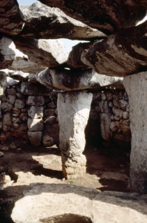 Typical "Mediterranean" megalithic columns of the "hypogeum" (Greek word for basement) at Torre d'en Gaumes