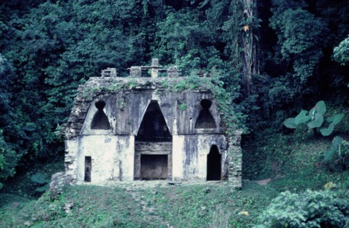 View of the Temple of the Foliated Cross at Palenque