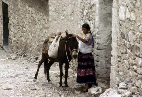 Guerrero Indian woman wearing traditional dress
