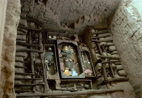 View of the Royal "tomb 1 " at the Mochica site of Sipan