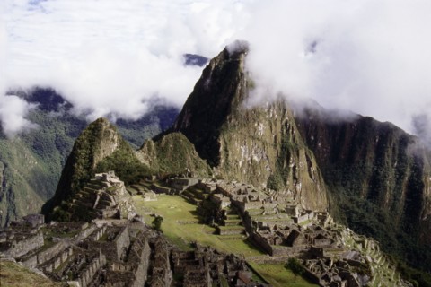 Panoramic view of Machu Picchu set in the Andes