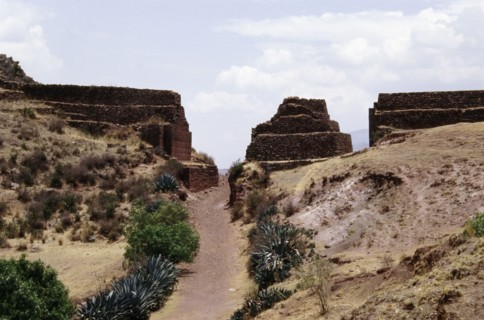View of Rumicolca, the Inca defended gateway to the valley of Cuzco