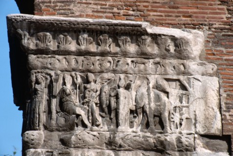 Relief on the Arch of Galerius, in Thessaloniki, Macedonia, northern Greece