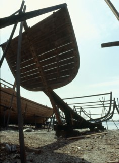 Dhows are still constructed using the traditional methods at Ajman wharf, using woods brought from India