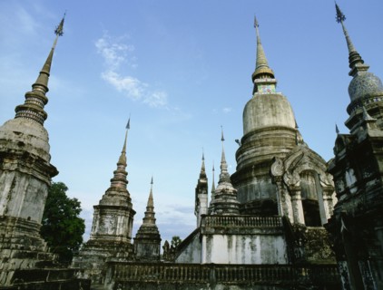 View of a Buddhist temple in the Chiang Mai area of northern Thailand