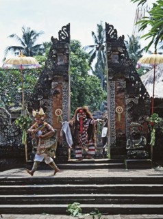 Each Balinese community stages regular performances in which Barong, a mythical lion, fights the dreaded Rangda, Queen of witches