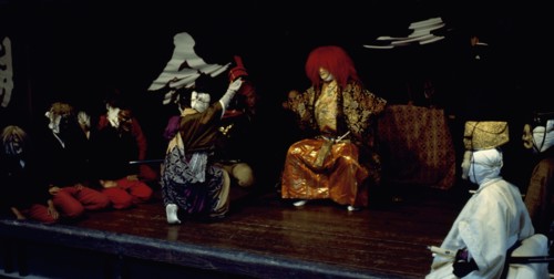 Scene from a Kyogen play, a light form of drama associated with Noh