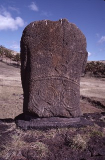 Backview of headless Moai statue
