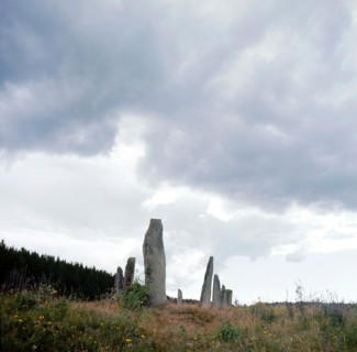 Burial site with stones forming the shape of a ship