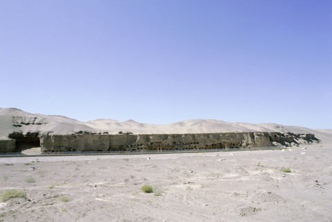 The site of the Mogao Caves, also known as the Thousand Buddha (Quinfodong) Caves, Dunhuang