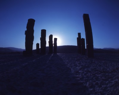 Stone warrior figures