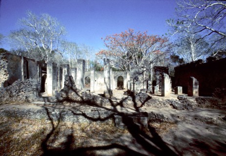 The ruins of Gedi, an important East African city and centre of the slave trade between c
