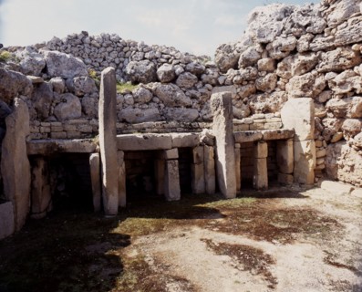 View of the megalithic temple complex of Ggantija, one of the earliest man made structures in the world