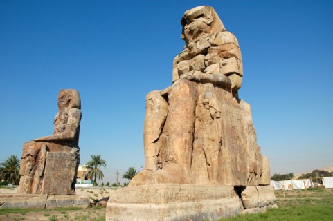 View of the colossi of Memnon